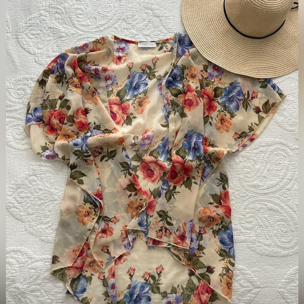 EMORY PARK | open front woven top